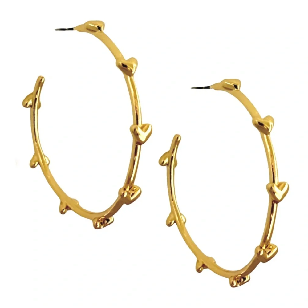KATE SPADE • Gold Heart To Heart Hoop Earrings